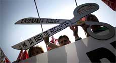 Cabecera de la marcha en Atocha. | Efe