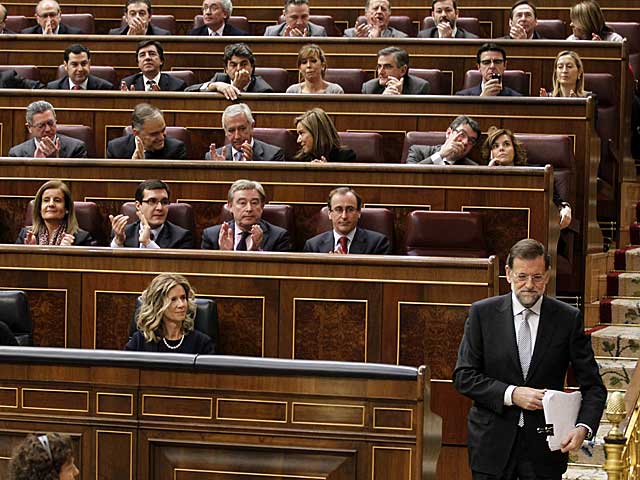 Mariano Rajoy, se dirige a la tribuna del Congreso. | J. Aymá.