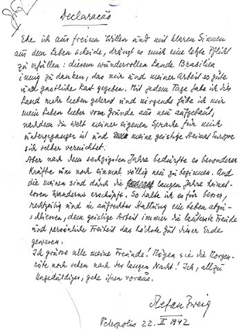 Manuscrito de Zweig. | Biblioteca Nacional de Israel