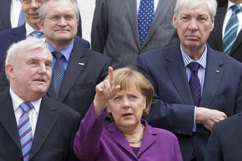 Angela Merkel, con miembros de su gobierno.