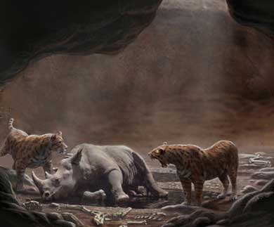 Recreación de animales en una cueva de Batallones.| Mauricio Antón