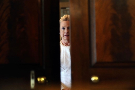 Hillary Clinton, en la sede del Departamento de Estado, en Washington. | Afp